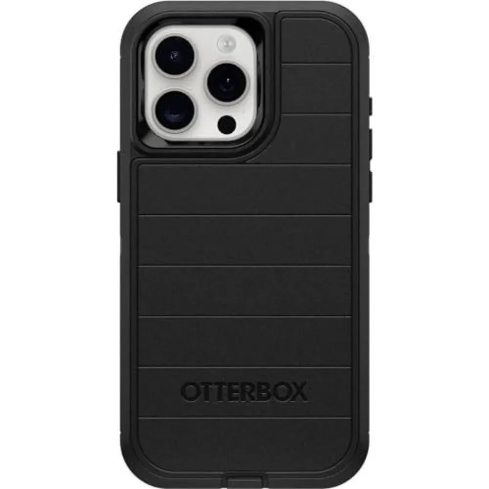 OtterBox iPhone 15 Pro MAX (Only) Defender Series Pro Case - Black, Screenless,